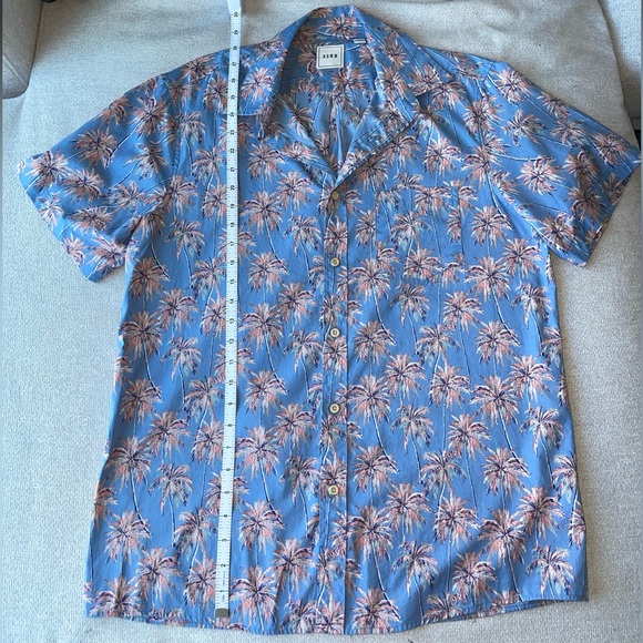 Blue Hawaiian Palm Tree Button Down Shirt | Men’s Size Medium - Picture 4 of 10